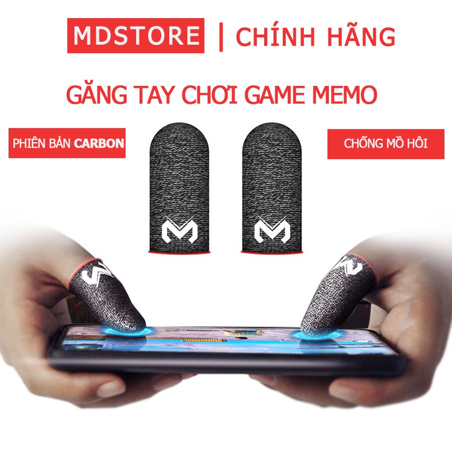 [CHÍNH HÃNG] Găng tay chơi game Memo GT3, bao tay chơi PUBG FF Liên quân, chống mồ hôi, cực nhạy - 1 bộ 2 ngón