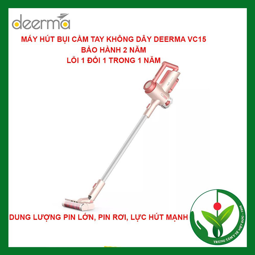 Máy hút bụi không dây không chổi than Deerma VC15 Pin rời 2200mAh 35p - Công suất 100W - Độ ồn thấp - Bảo hành 12 tháng