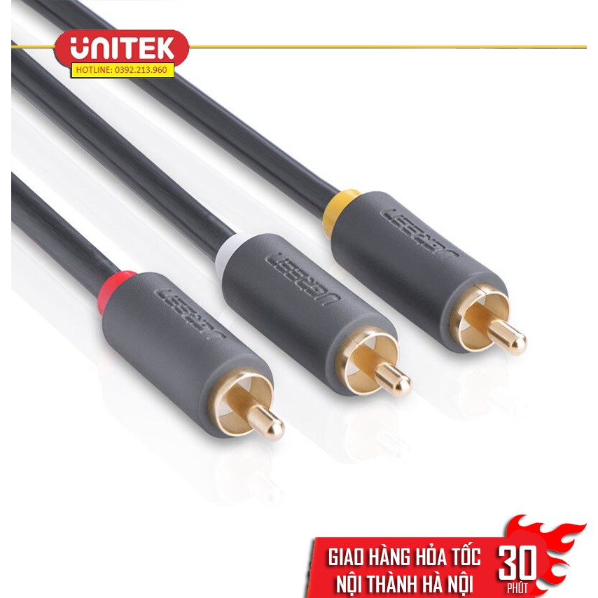 Dây loa AV 3 ra 3 dài 2M Ugreen 10525