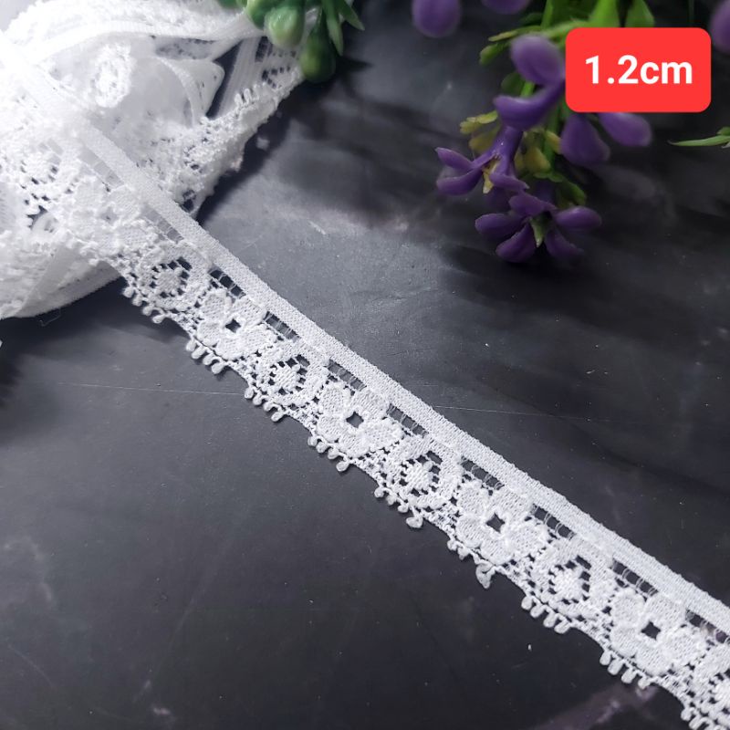 Ren thun viền , màu trắng , size 1 cm đến 6 cm