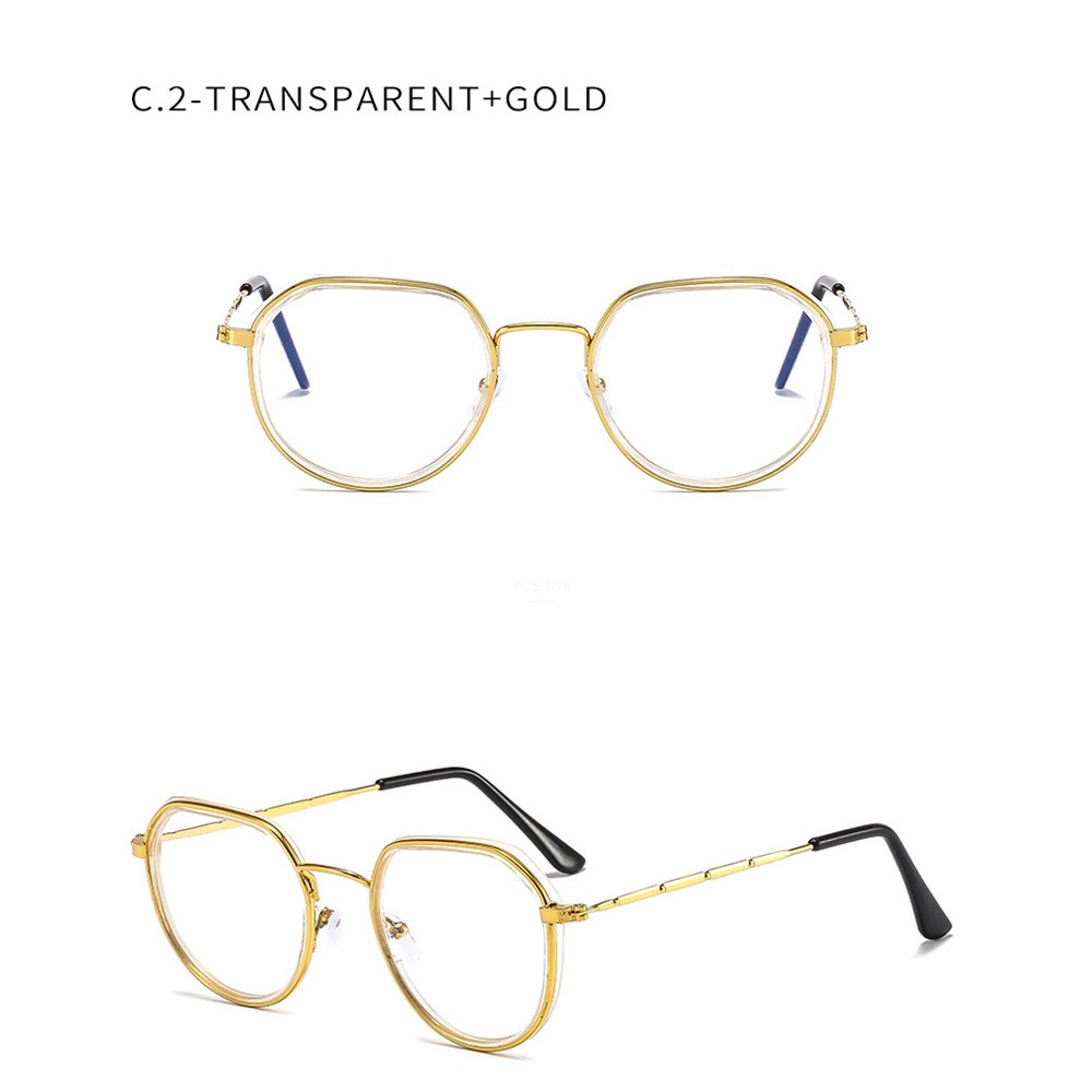 Kính Mát Gọng Kim Loại Tròng Hình Đa Giác Thời Trang unisex