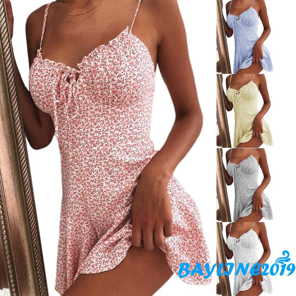 Đầm không tay Họa Tiết Hoa Thời Trang Quyến Rũ