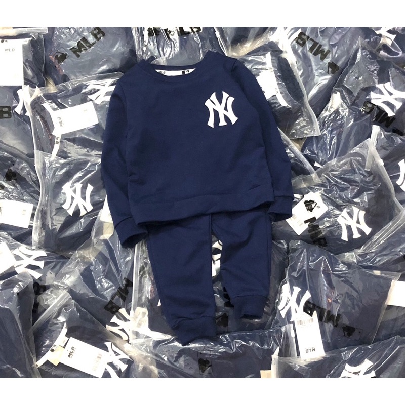 Bộ nỉ da cá mlb in hình trâu cho bé trai