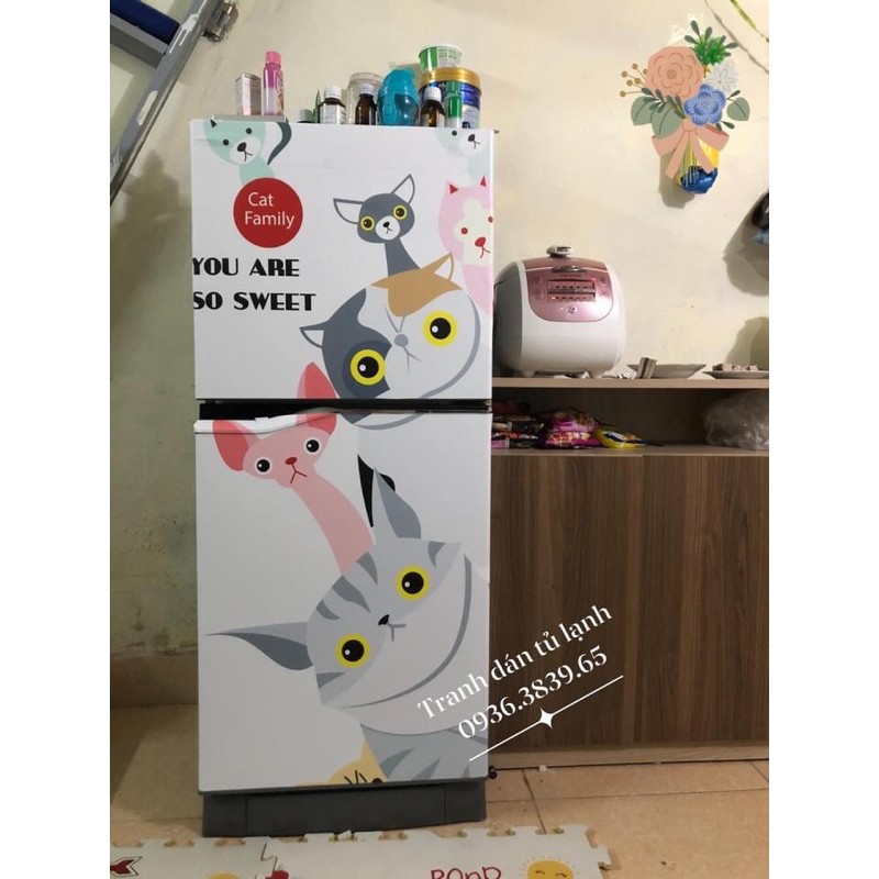 Miếng dán tủ lạnh các mẫu  không thấm nước, có sẵn keo dán