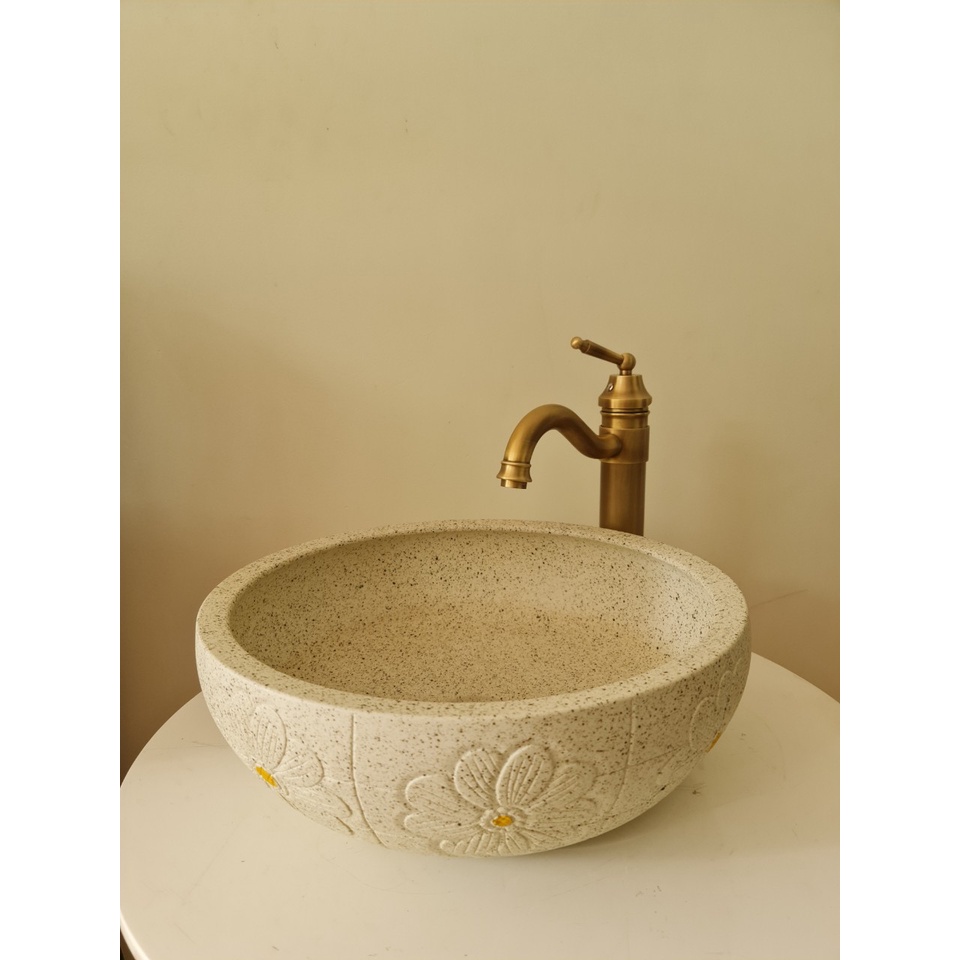 Chậu rửa lavabo gốm sứ nghệ thuật  L010 – Phong cách retro