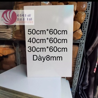 tấm ván mdf dày 8mm trắng 1 mặt ,tấm gỗ làm bảng , cánh tủ ....