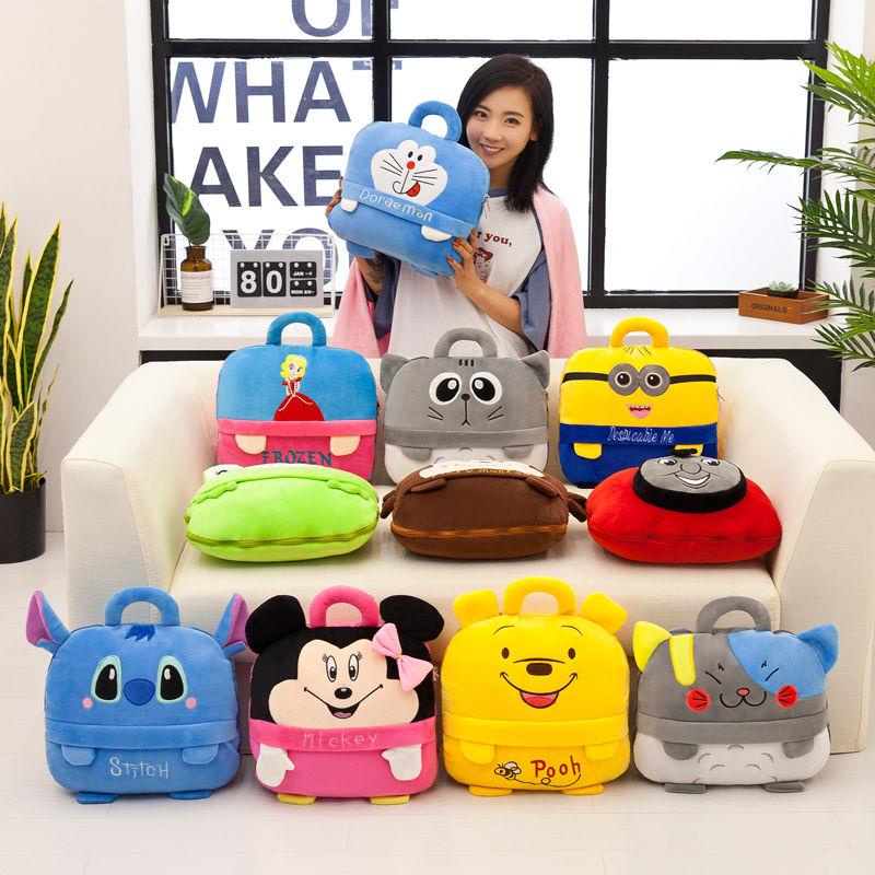 Bộ Chăn Gối Đa Năng Hình Chuột Minnie Dễ Thương Dùng Trong Văn Phòng / Xe Hơi