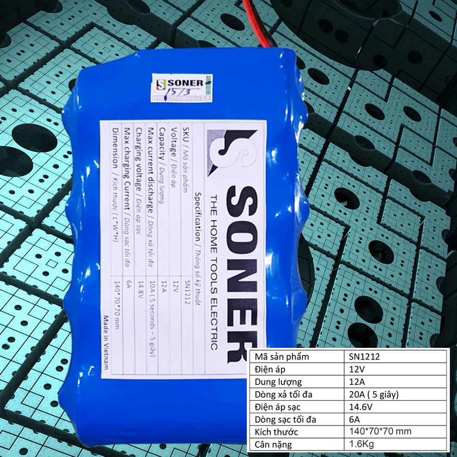 Pin lithium Soner 12V-12A