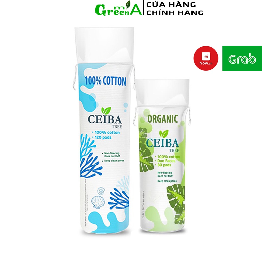 Bông Tẩy Trang Ceiba 100% Cotton Hữu Cơ Tự Phân Hủy Sinh Học Không Để Lại Sợi Ceiba Tree 80 Miếng