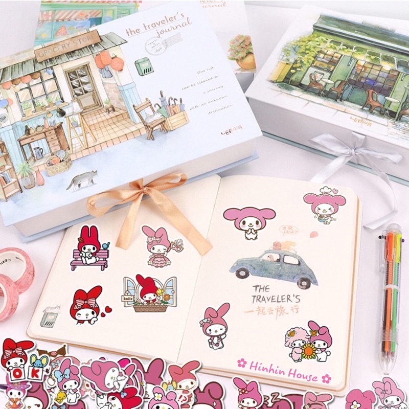 Set 50 Sticker PVC Chống Thấm Nước Chủ Đề MY MELODY Cute Dán Vali, Mũ Bảo Hiểm, Laptop, Guitar, Ván Trượt, Bình Nước,...