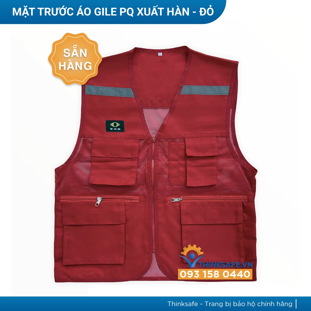 Áo gile áo phản quang giá rẻ, gi lê cho kỹ sư, áo lưới công nhân, vải Pangrim may in theo yêu cầu - THINKSAFE