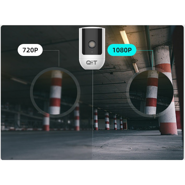 Camera ip tích điện ngoài trời QCT 1080p quốc tế