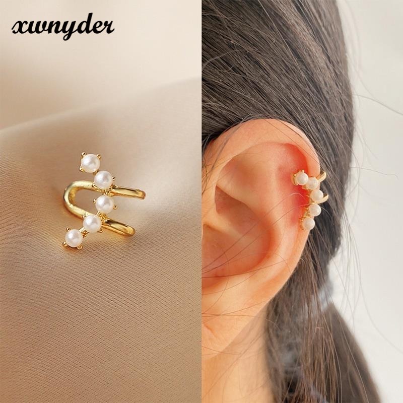 Khuyên Tai Dạng Kẹp Đính Ngọc Trai Không Cần Xỏ 5 Kiểu Dáng Thanh Lịch Thời Trang Phong Cách Hàn Quốc Cho Nữ