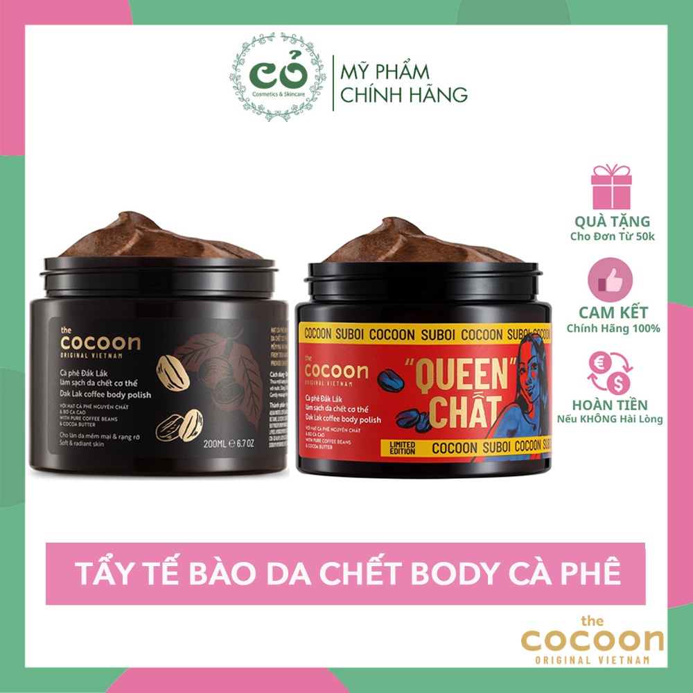 Tẩy Da Chết Toàn Thân COCOON Cà Phê Đắk Lắk Làm Sạch Da Chết Body 200ml