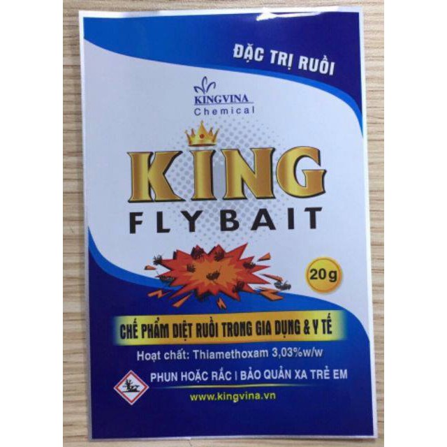 Combo 3 Gói Bột Thuốc diệt ruồi King Fly 20gr