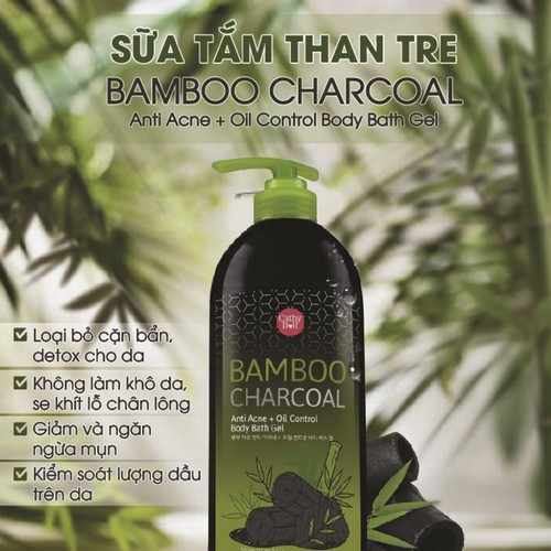 Gel Tắm Cathy Doll Bamboo Charcoal Anti Acne+Oil Control Body Bath Gel 500ml