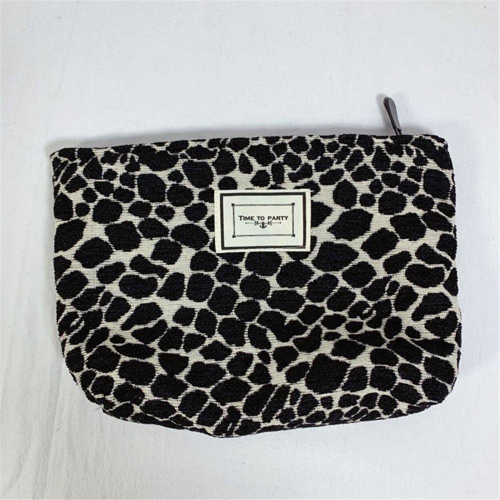 MIHAN1 Túi Đựng Đồ Trang Điểm Họa Tiết Da Báo