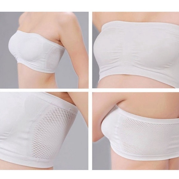Áo ống co giãn không viền cơ bản cho nữ