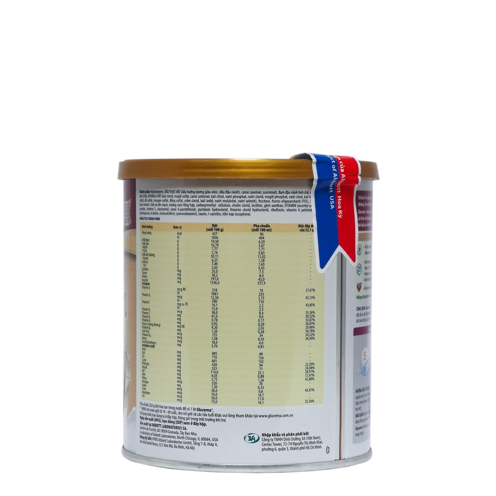 Sữa Bột Abbott Glucerna dành cho người bị tiểu đường hương vani hộp 400g/850g