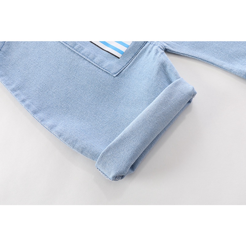 Set Yếm Jean Denim Kèm Áo Thun Cho Bé Trai Bé Gái Từ 0-3 Tuổi, Bộ 2 Món Áo Thun Quần Yếm Họa Tiết Chú Gấu Ngộ Nghĩnh