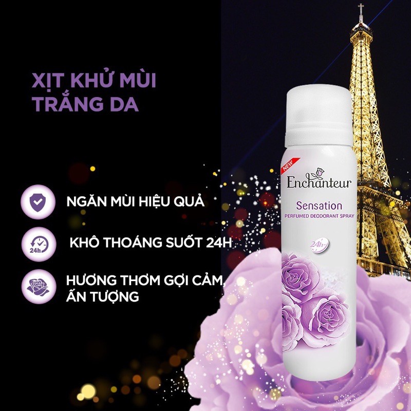 XỊT KHỬ MÙI HƯƠNG NƯỚC HOA ENCHANTEUR 150ml