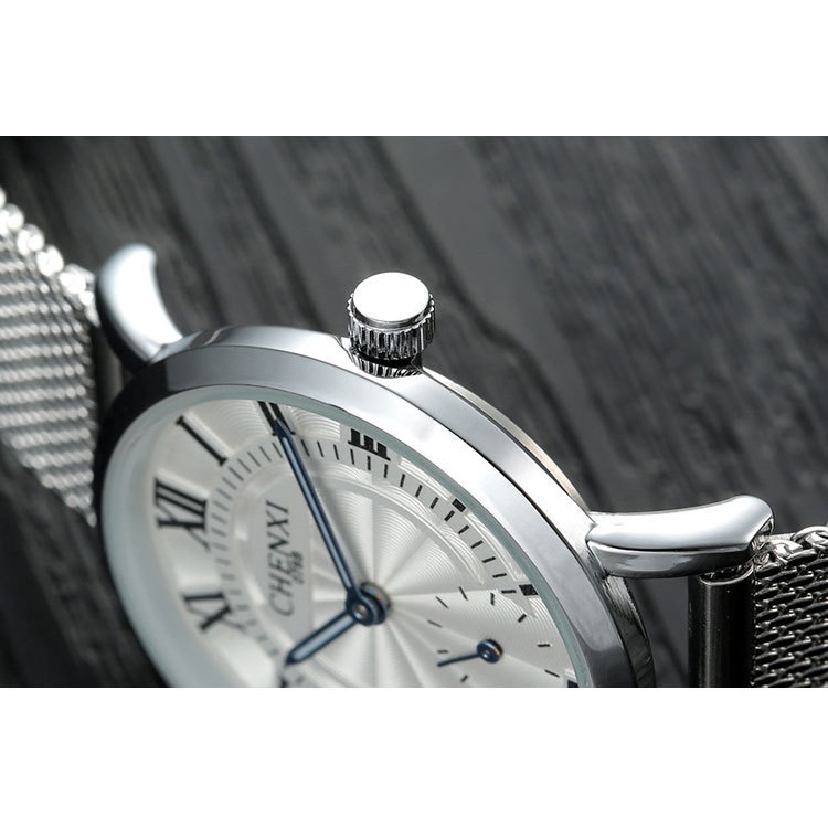Đồng Hồ Đeo Tay Chexi Bằng Thép Không Gỉ Siêu Mỏng Chống Nước Dành Cho Nam
