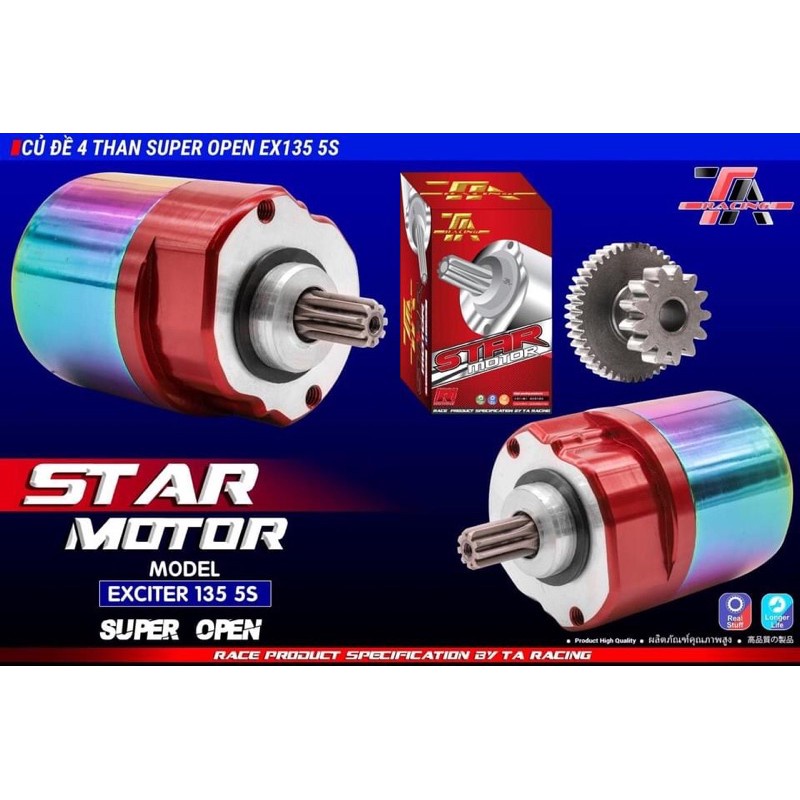 Củ Đề độ TA cho Exciter các đời hệ Super Open " 4 than " kèm nhông đề