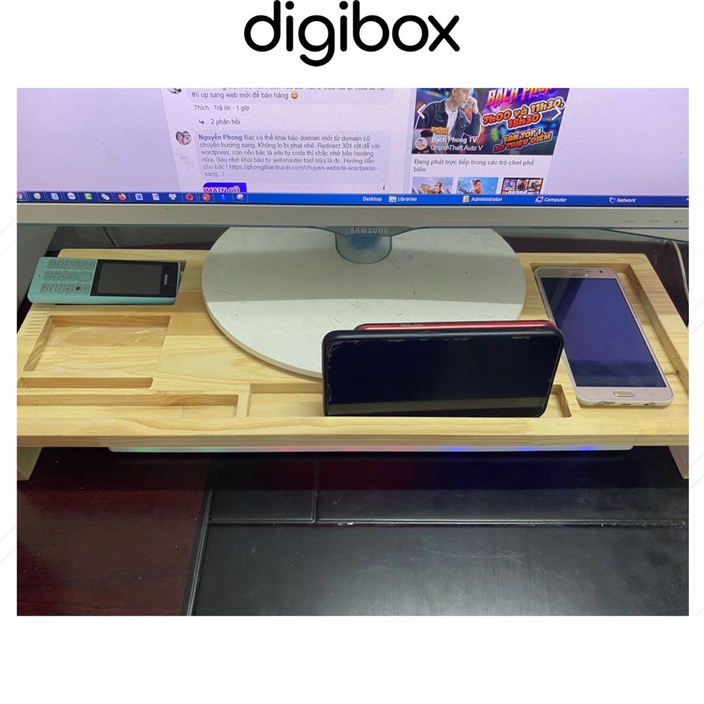 ❤️ Kệ Kê Đỡ Màn Hình Máy Tính, Kê iMac, Kê PC ❤️ Thiết Kế Tinh Xảo Bằng Gỗ Tự Nhiên