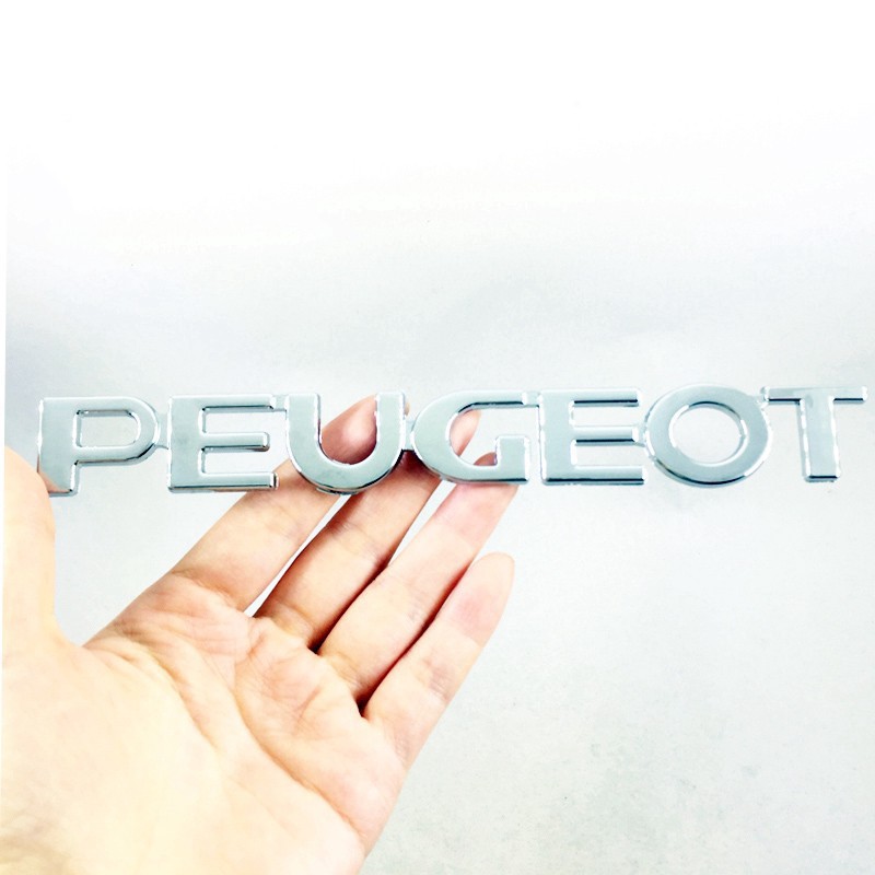 Miếng dán ABS chrome họa tiết chữ PEUGEOT trang trí xe hơi