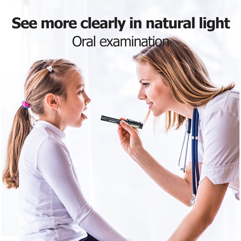 Đèn pin LED mini Smiling Shark SDYK01 bỏ túi sạc USB ánh sáng trắng vàng tím an toàn y tế không có tia xanh gây hại