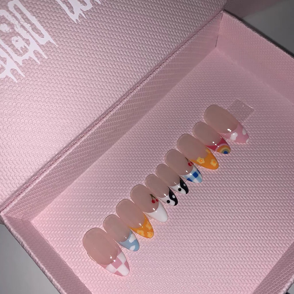 Móng giả ven đầu móng A334 nhiều hình cute, Đô ly nailbox cực hot