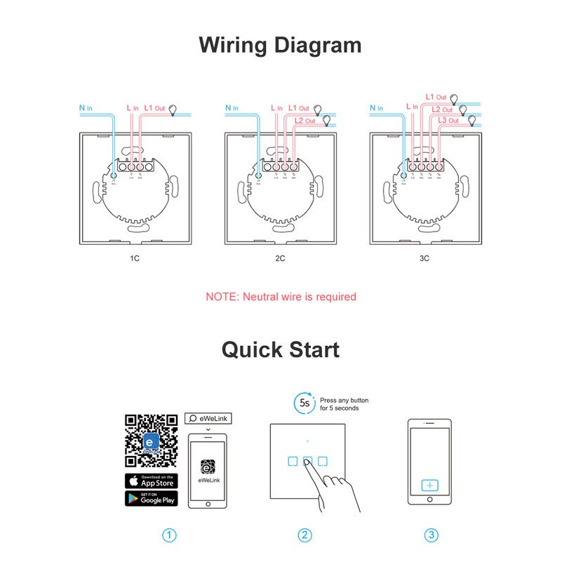 Công tắc thông minh Wifi SONOFF T0EU