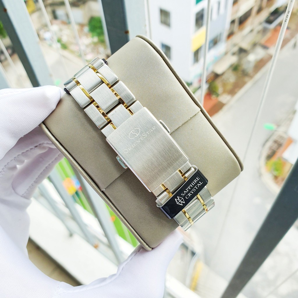 Đồng hồ Nam chính hãng Orient Star RE-AT0004S00B Automatic Demi vàng-Máy cơ tự động-Dây kim loại cao cấp-Size 39mm