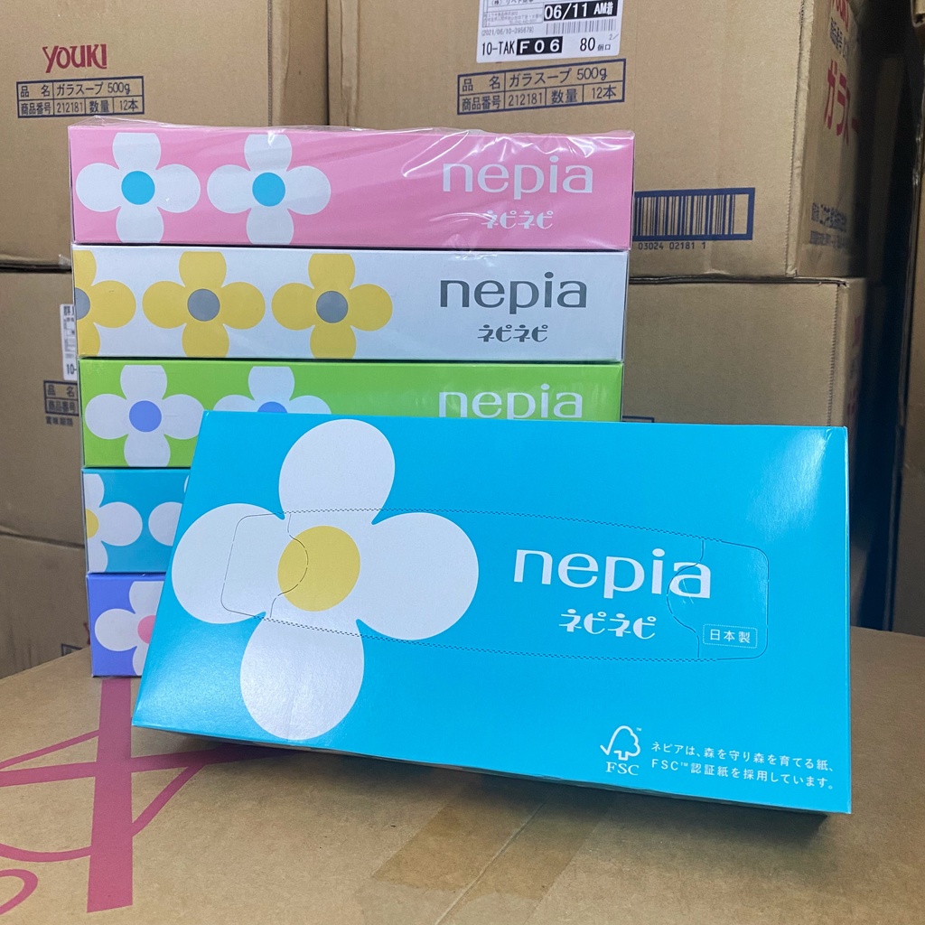 Giấy Ăn Nepia Nội Địa Nhật Set 5 Hộp (150 Tờ/Hộp)