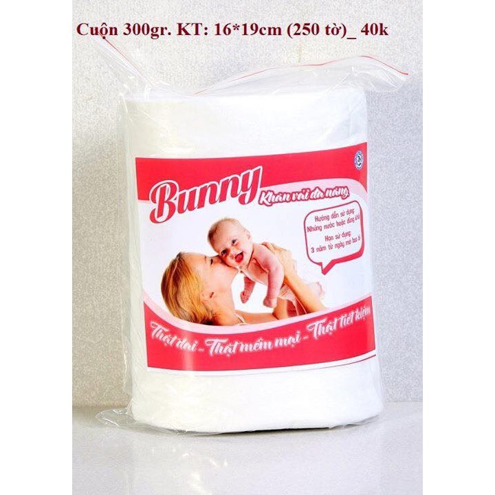 Khăn vải khô đa năng dạng cuộn bunny 300g