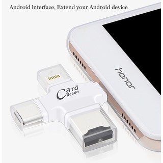 Đầu đọc thẻ 4 in 1 OTG, USB, TYPE - C, IOS