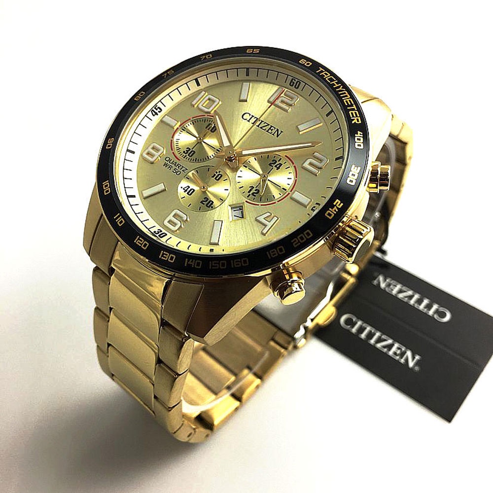 Đồng Hồ Nam Citizen Dây Thép Không Gỉ AN8163-54P - Mặt Vàng