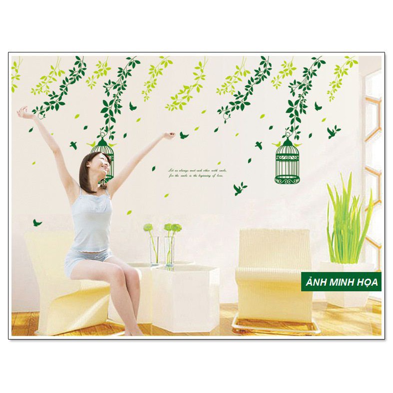 Decal dán tường 3D Giàn lá rơi DH056