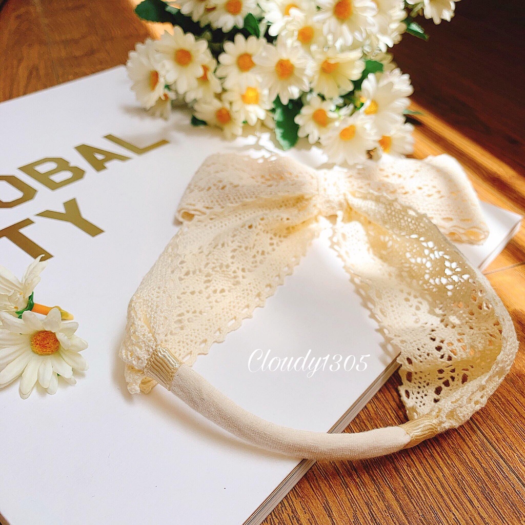 Tuban / băng đô nơ đứng bảng 6cm xinh xắn