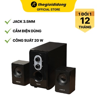 Loa vi tính 2.1 enkor e50 đen 20w jack 3.5mm - chính hãng, bh 12 tháng