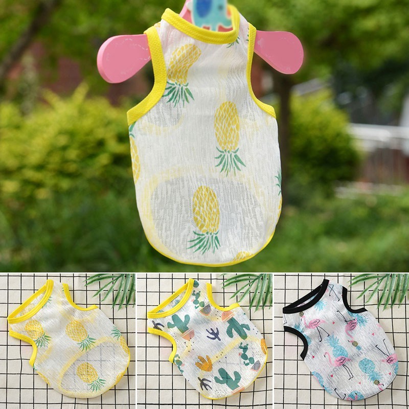 Áo thun cổ tròn thoáng khí in họa tiết dễ thương dành cho thú cưng