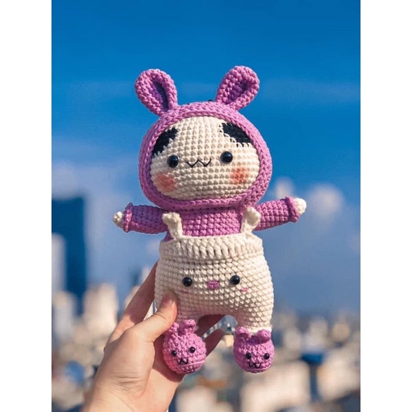 Gấu bông Panda bằng len handmade