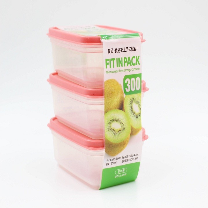 [Hỏa tốc HCM] Set 3 Hộp Nhựa Nắp Dẻo 300ml SANADA NỘI ĐỊA NHẬT BẢN