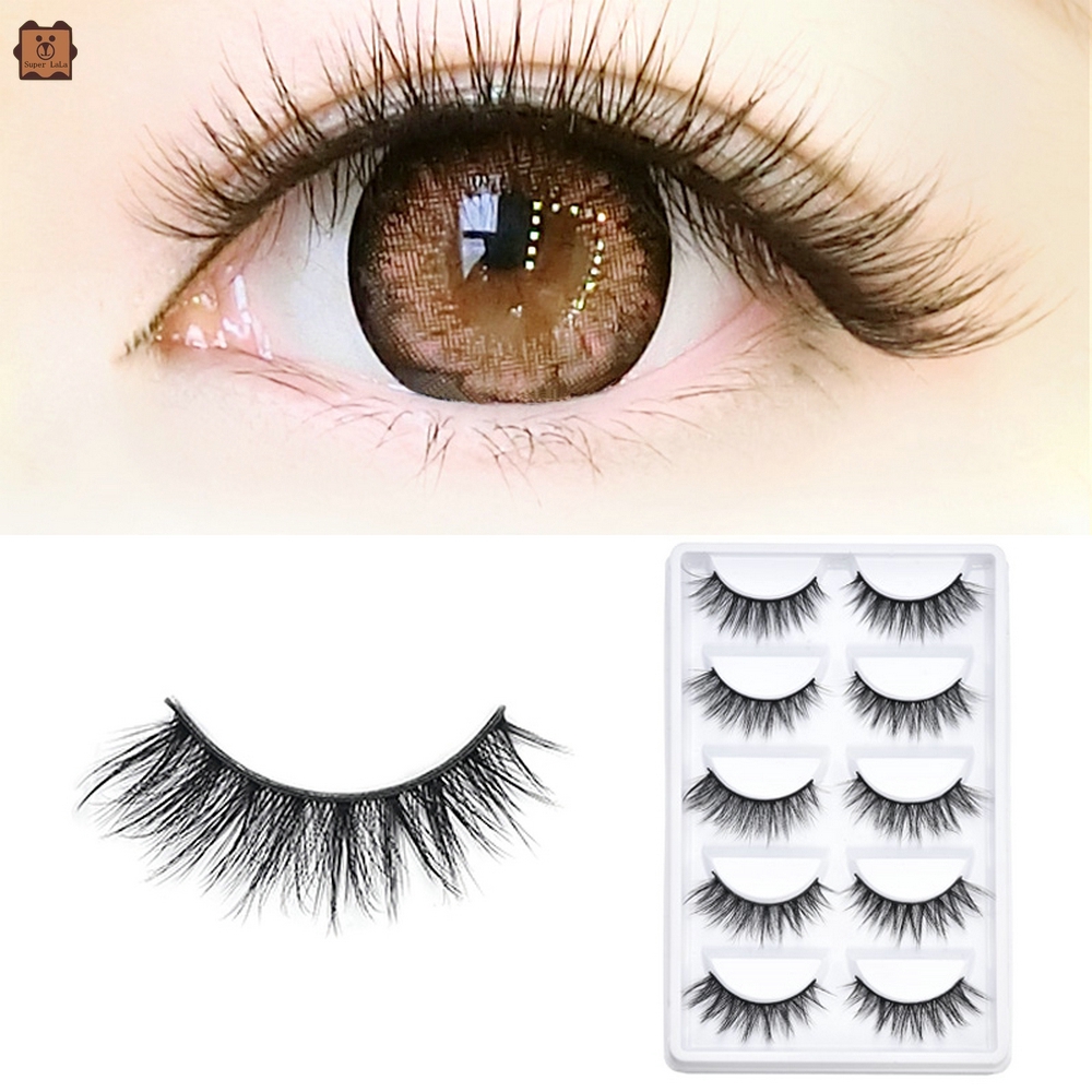[Hàng mới về] Set 5 cặp lông mi giả tự nhiên 3D dành cho làm đẹp