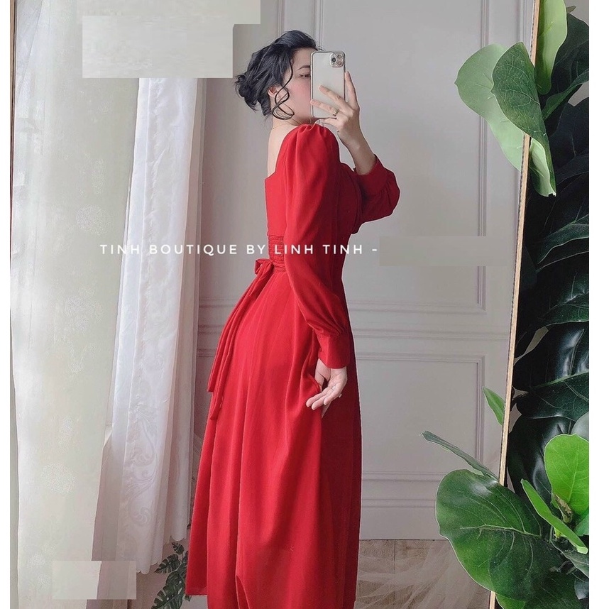 Đầm maxi dáng dài dễ thương ba màu đen, đỏ và trắng