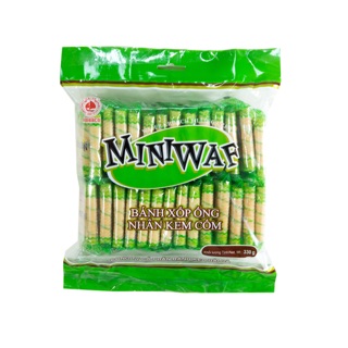 BÁNH XỐP ỐNG MINIWAF NHÂN CỐM - DÂU - SOCOLA 330G