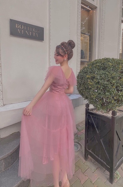 Đầm xoè dự tiệc xếp tầng kết cườm TRIPBLE T DRESS -Size M/L - MS160V