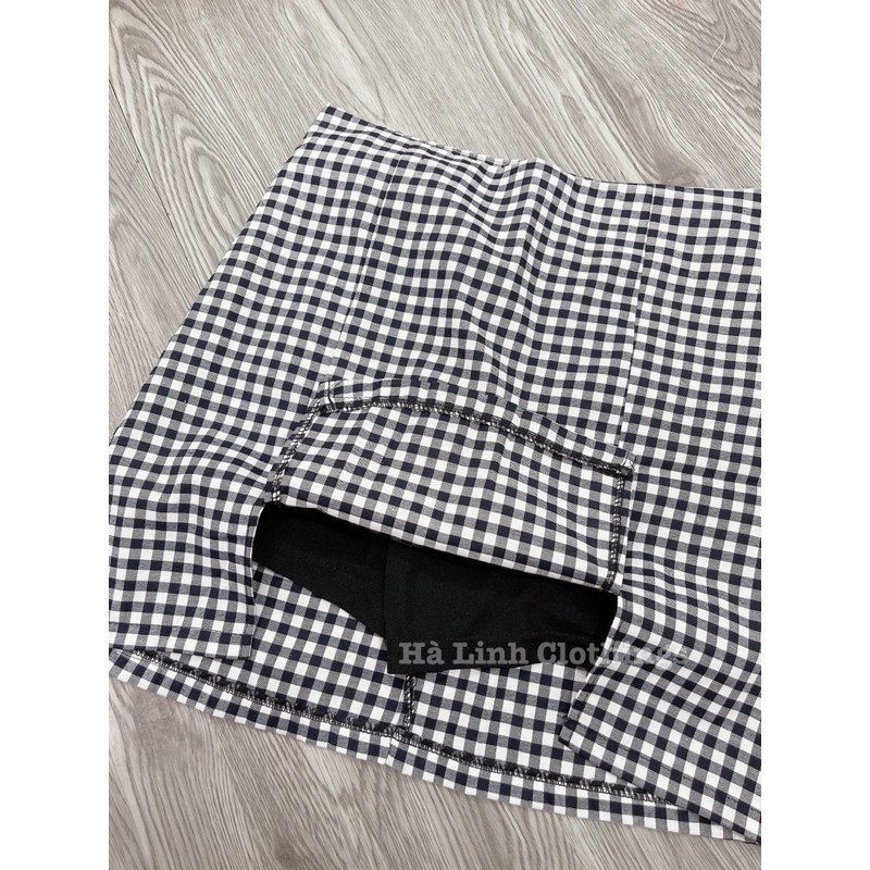 Chân Váy Chữ A Lưng Cao Màu Đen/Caro (Có Ảnh Thật) M264 | BigBuy360 - bigbuy360.vn