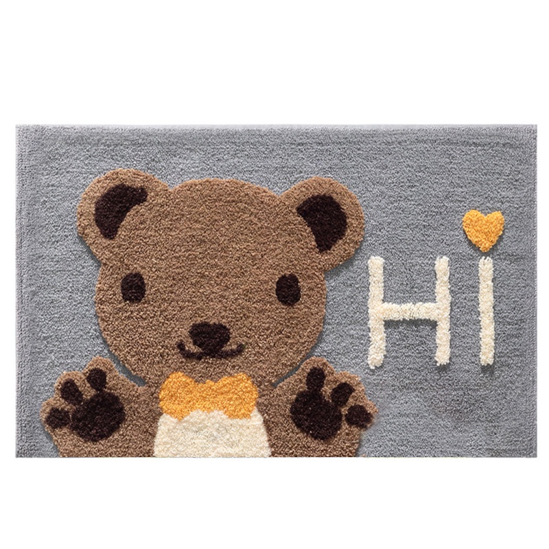 Thảm Chùi Chân Siêu Thấm Nước Cao Cấp Hình Ếch / Gấu Dễ Thương