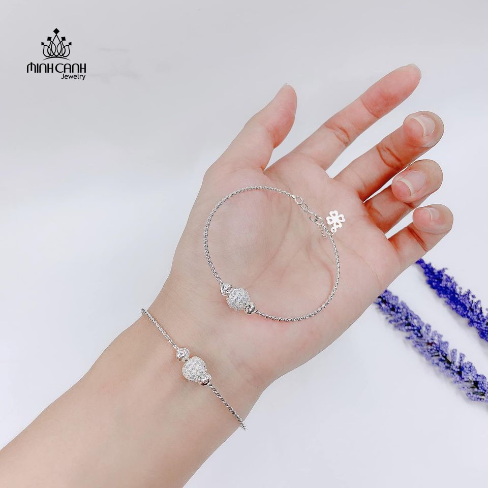 Vòng Tay Bạc Nữ Dạng Xoắn Mix Quả Cầu Đính Đá - Minh Canh Jewelry
